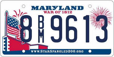 MD license plate 8BM9613