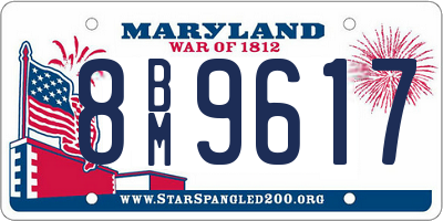 MD license plate 8BM9617