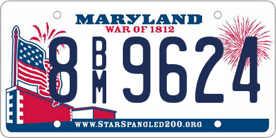MD license plate 8BM9624