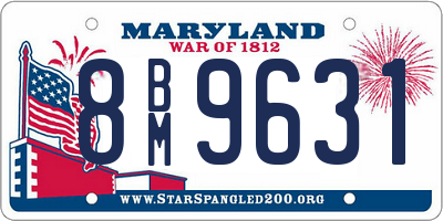 MD license plate 8BM9631