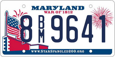 MD license plate 8BM9641