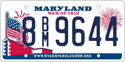 MD license plate 8BM9644