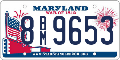 MD license plate 8BM9653