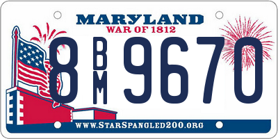 MD license plate 8BM9670