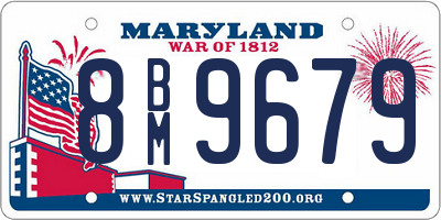 MD license plate 8BM9679