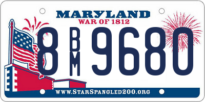 MD license plate 8BM9680