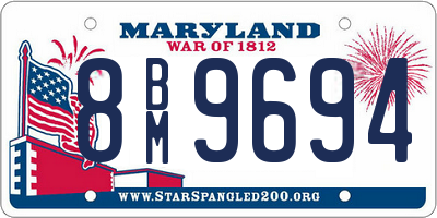 MD license plate 8BM9694
