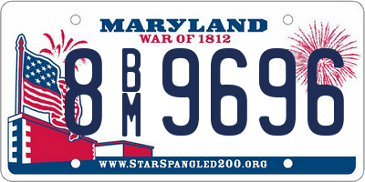 MD license plate 8BM9696