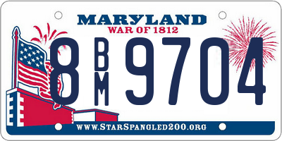 MD license plate 8BM9704