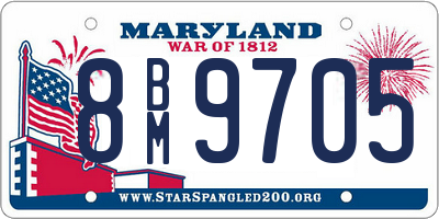 MD license plate 8BM9705