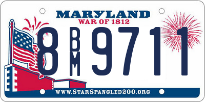 MD license plate 8BM9711