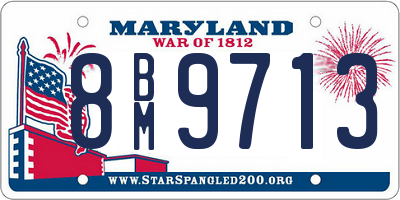 MD license plate 8BM9713