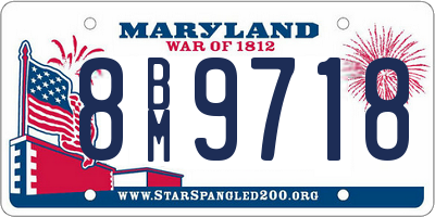 MD license plate 8BM9718