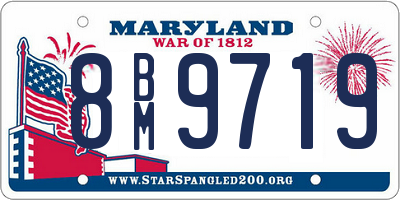 MD license plate 8BM9719