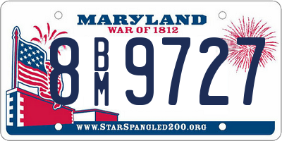MD license plate 8BM9727