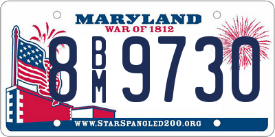 MD license plate 8BM9730