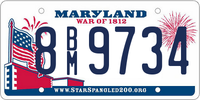 MD license plate 8BM9734