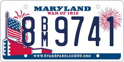 MD license plate 8BM9741