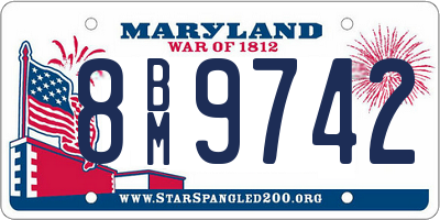 MD license plate 8BM9742