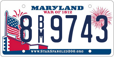 MD license plate 8BM9743