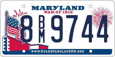 MD license plate 8BM9744