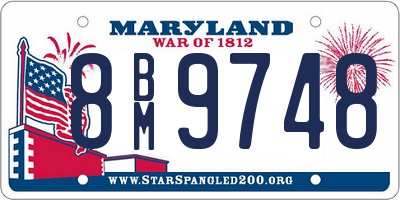 MD license plate 8BM9748