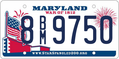 MD license plate 8BM9750