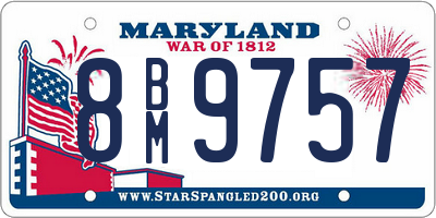 MD license plate 8BM9757