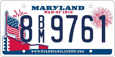 MD license plate 8BM9761
