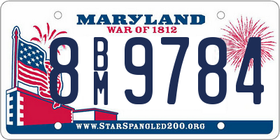 MD license plate 8BM9784