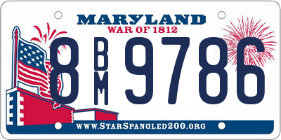 MD license plate 8BM9786