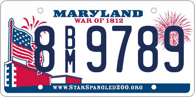 MD license plate 8BM9789