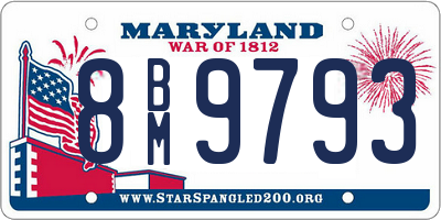 MD license plate 8BM9793