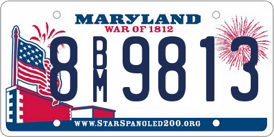 MD license plate 8BM9813