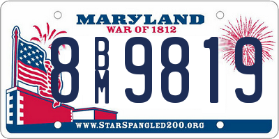 MD license plate 8BM9819