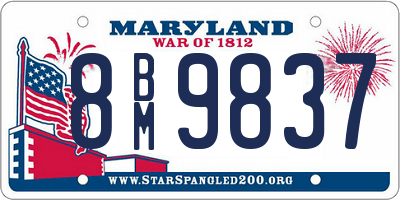MD license plate 8BM9837