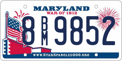 MD license plate 8BM9852