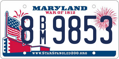 MD license plate 8BM9853