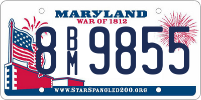 MD license plate 8BM9855