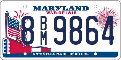 MD license plate 8BM9864