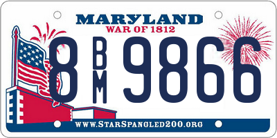 MD license plate 8BM9866