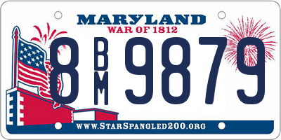 MD license plate 8BM9879