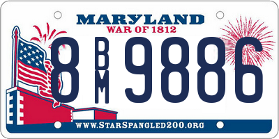 MD license plate 8BM9886