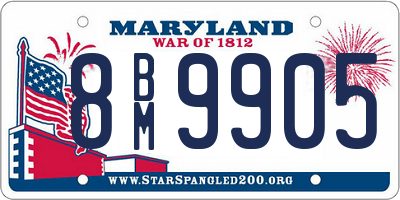 MD license plate 8BM9905