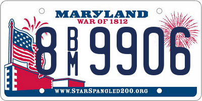 MD license plate 8BM9906