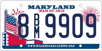 MD license plate 8BM9909