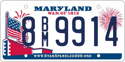 MD license plate 8BM9914