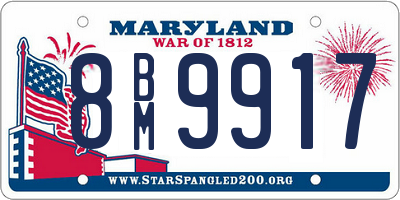 MD license plate 8BM9917