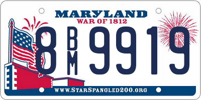 MD license plate 8BM9919