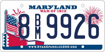 MD license plate 8BM9926